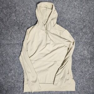 Spyder Active‎ Hooded Sweatshirt Men L Beige Cream Long Sleeve Drawstring Slim